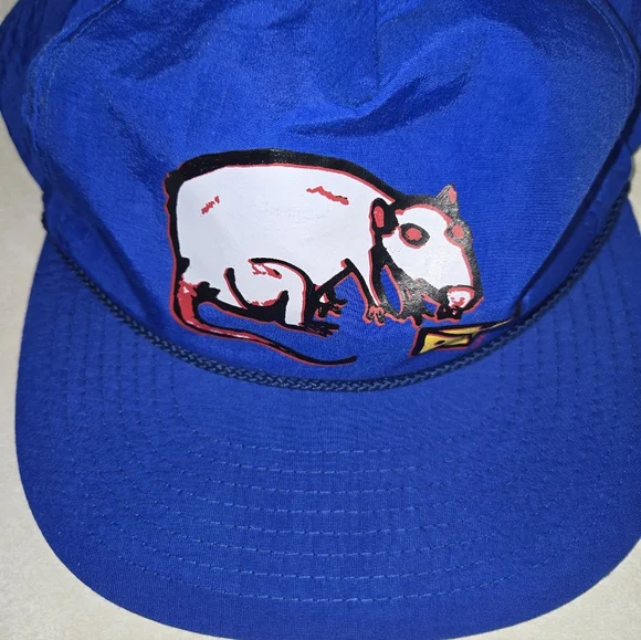 RARE Obey Blue Cap with white rat
